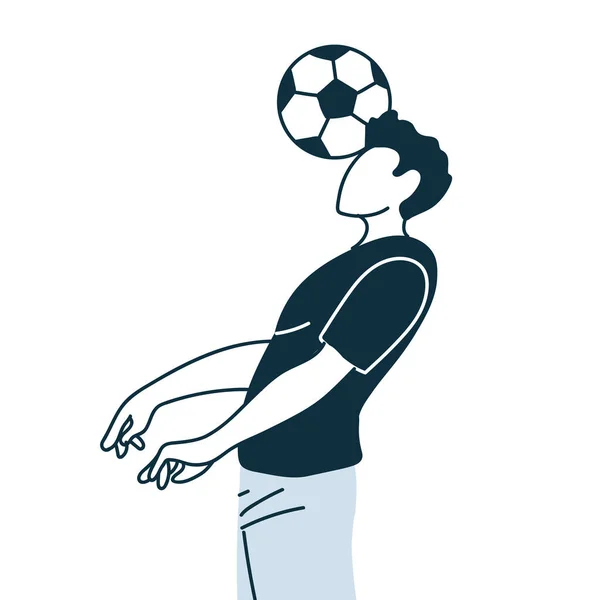 Jugador de fútbol hombre con diseño de vector de pelota — Archivo Imágenes Vectoriales