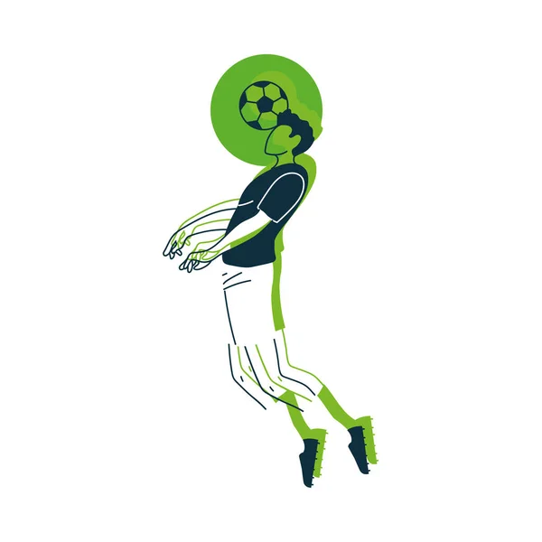 Jugador de fútbol hombre con diseño de vector de pelota — Vector de stock
