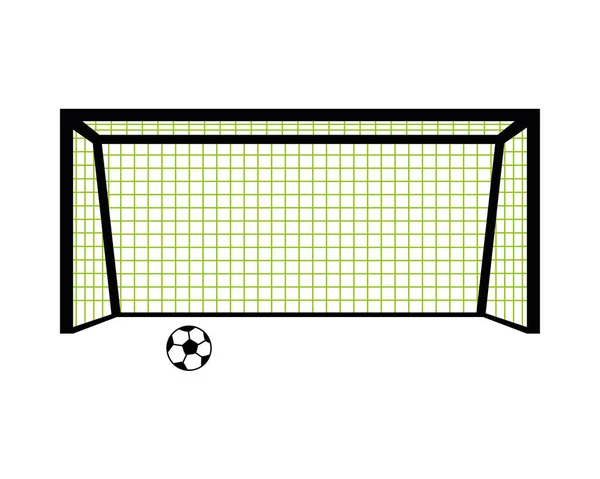 Soccer ball in front of goal vector design — Stock Vector
