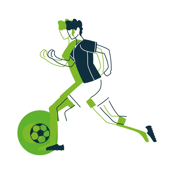 Joueur de football homme avec la conception de vecteur de balle — Image vectorielle