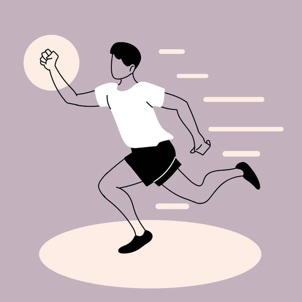 Homme courant ou faisant du jogging, homme athlète faisant de la course — Image vectorielle