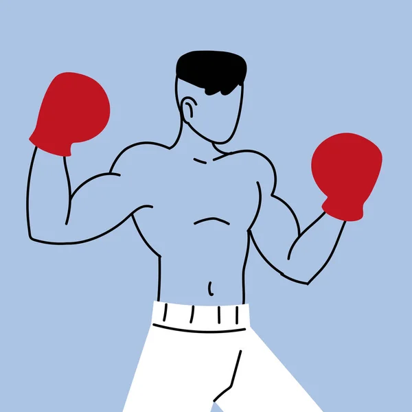Boxeo, entrenamiento deportivo, boxeador se prepara para la competencia — Archivo Imágenes Vectoriales