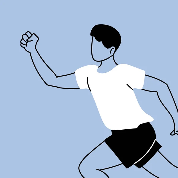 Hombre corriendo o trotando, hombre atleta haciendo correr — Vector de stock