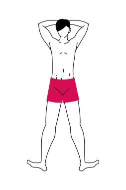 Yazın mayolu genç adam.