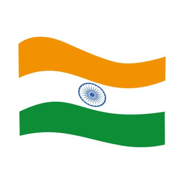 Beyaz arka planda Hindistan bayrağı