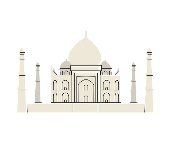 印度著名寺庙和名胜古迹 — 图库矢量图片