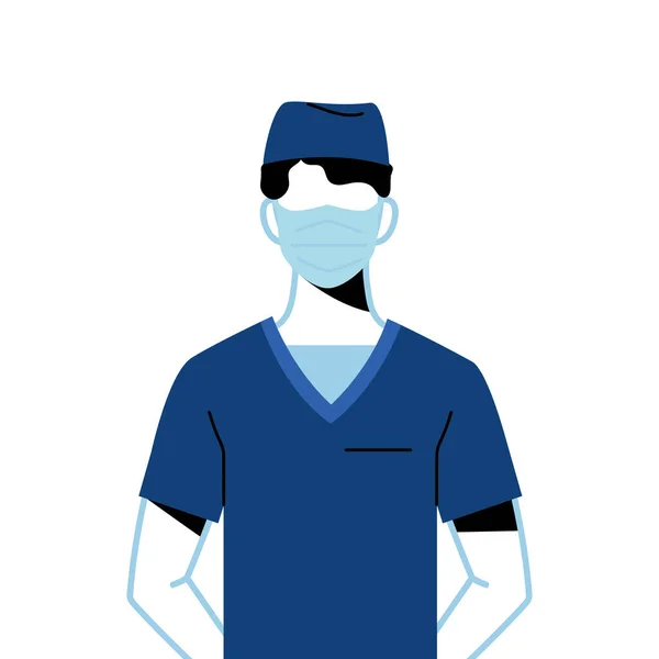 Arzt mit chirurgischer Maske — Stockvektor