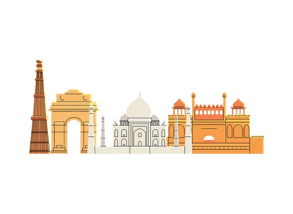 Célèbres temples et monuments de l'Inde — Image vectorielle