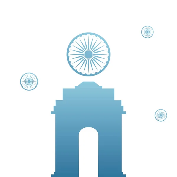 印度著名纪念碑的轮廓 — 图库矢量图片