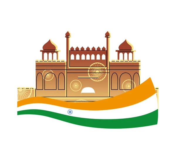 Famosos templos y monumentos de la India — Vector de stock