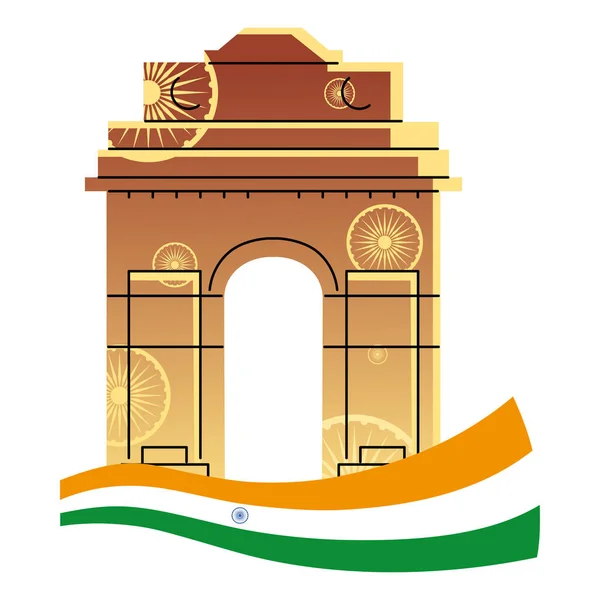 Famosos templos y monumentos de la India — Vector de stock