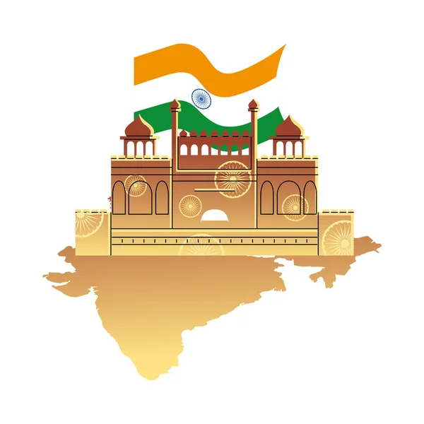 Famosos templos y monumentos de la India — Vector de stock