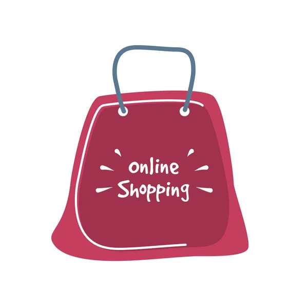 Online-Shopping, Schriftzug über Online-Shopping — Stockvektor