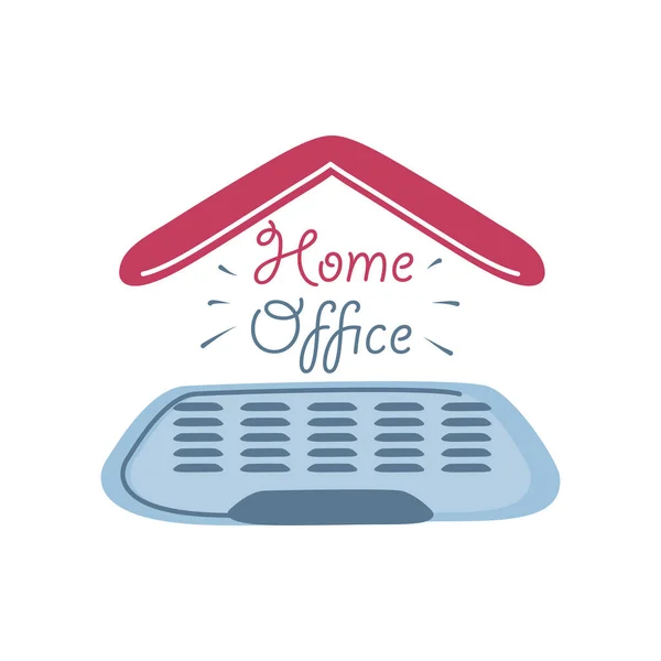 Oficina en casa, letras sobre el trabajo en casa — Vector de stock