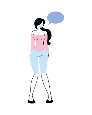 Kabarcık sohbet metni olan kız