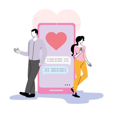 Çift ilişkileri olan akıllı telefon.