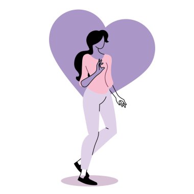 Güzel ve aşık genç bir kadın.