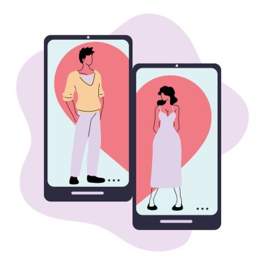 Çift ilişkileri olan akıllı telefon.