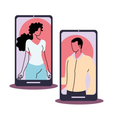 Çift ilişkileri olan akıllı telefon.