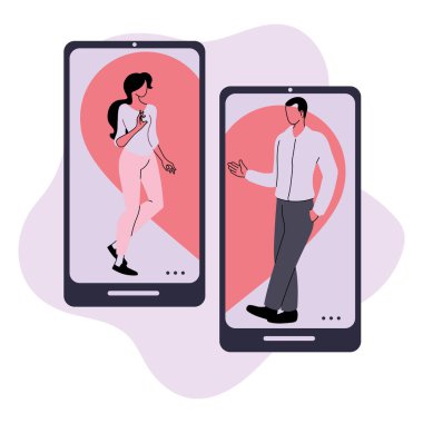 Çift ilişkileri olan akıllı telefon.