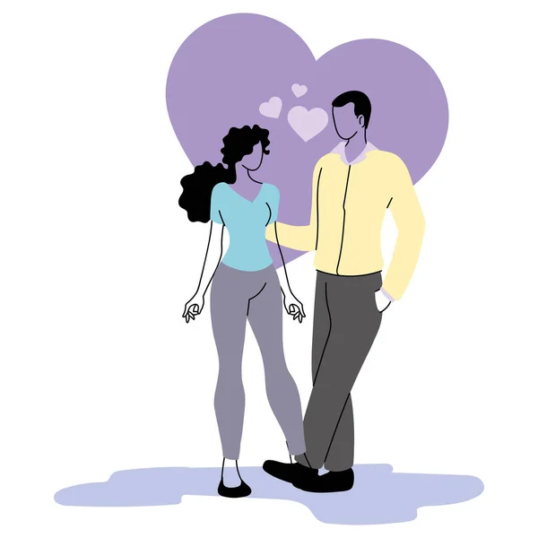 Mladý pár na speciální milostné rande — Stockový vektor