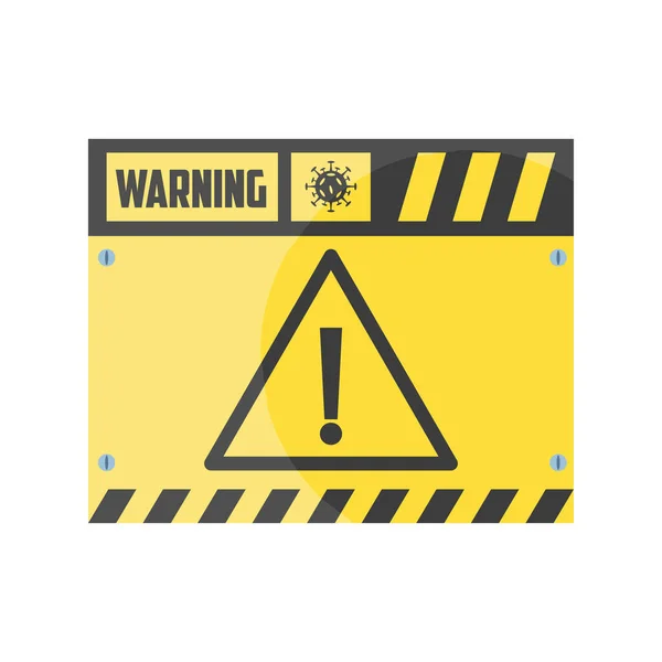 Warning sign, coronavirus disease or covid 19 — Stock Vector