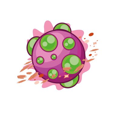 Beyaz zemin üzerinde fantastik gezegenler