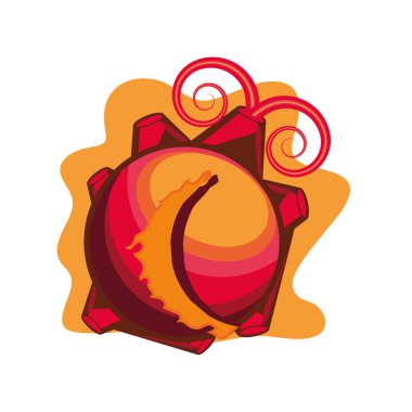 Beyaz arkaplanda alev göktaşı