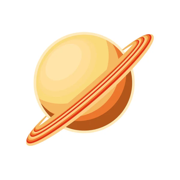 Saturn planète sur fond blanc — Image vectorielle
