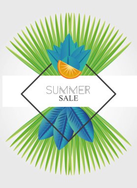 Yaz indirimi tropikal, indirimli şablon tasarımı