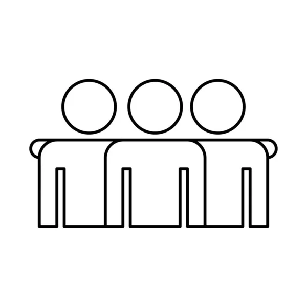 Menschen Avatare umarmen Linie Stil-Symbol Vektor-Design — Stockvektor