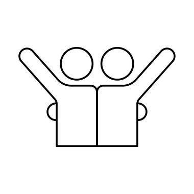 İnsanlar avatarlar kucaklama çizgisi biçim vektör tasarımı