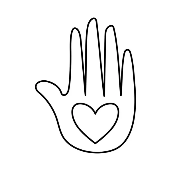 Дизайн иконок в стиле Heart on hand line — стоковый вектор