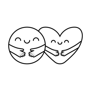 Silah karikatürleri çizim biçimi vektör tasarımı ile kalp ve çember