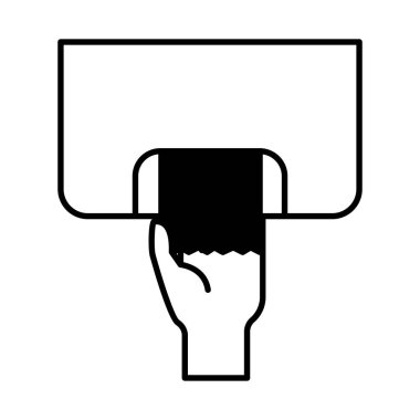 Dokularla el dağıtıcı doğrusal biçim ikon vektör tasarımı