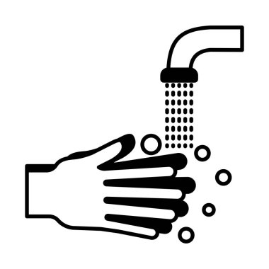 Eller suyun altında yıkama lineal biçim vektör tasarımı