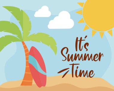 Yaz zamanı plaj elementleriyle