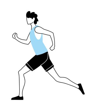 Koşmak için spor giyinen bir adam.