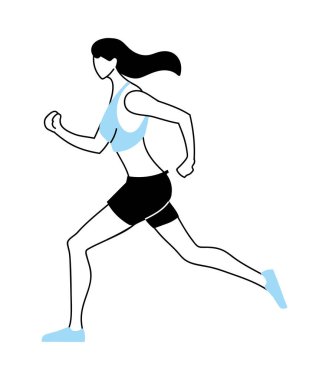 Koşmak için spor giyinen kadın.