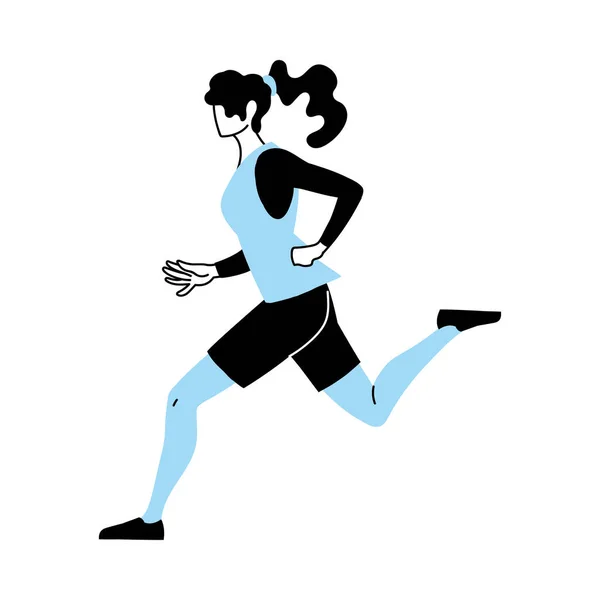 Mujer usando ropa deportiva para correr — Vector de stock
