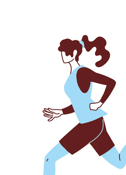 Koşmak için spor giyinen kadın. — Stok Vektör
