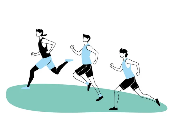 Men in sportswear for running — Stock Vector