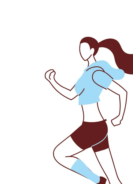 Mujer usando ropa deportiva para correr — Vector de stock