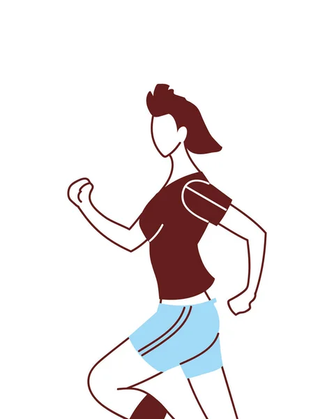 Женщина в спортивной одежде для бега — стоковый вектор
