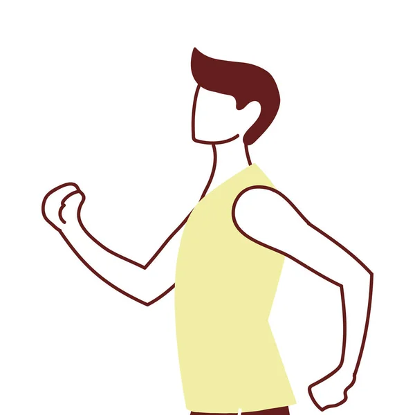 Homme portant des vêtements de sport pour courir — Image vectorielle
