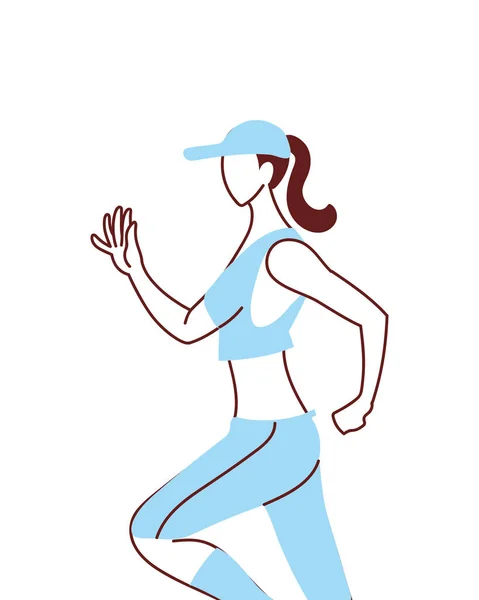 Femme portant des vêtements de sport pour courir — Image vectorielle