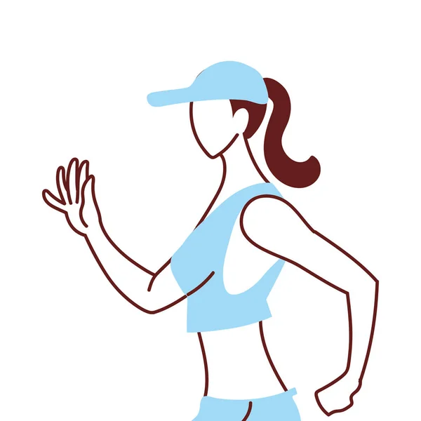 Femme portant des vêtements de sport pour courir — Image vectorielle
