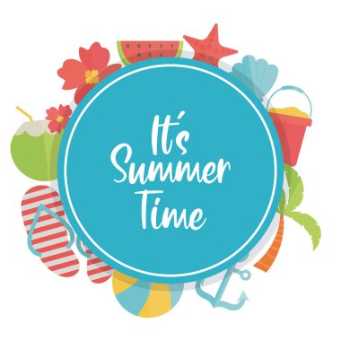 Yaz zamanı plaj elementleriyle