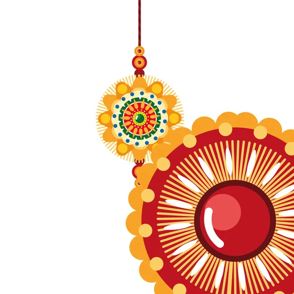 Hermoso rakhi para el festival indio — Vector de stock