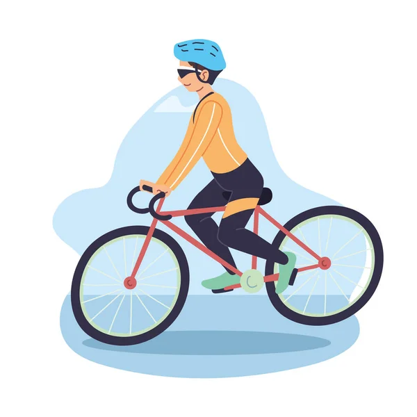 Homme équitation vélo vecteur conception — Image vectorielle